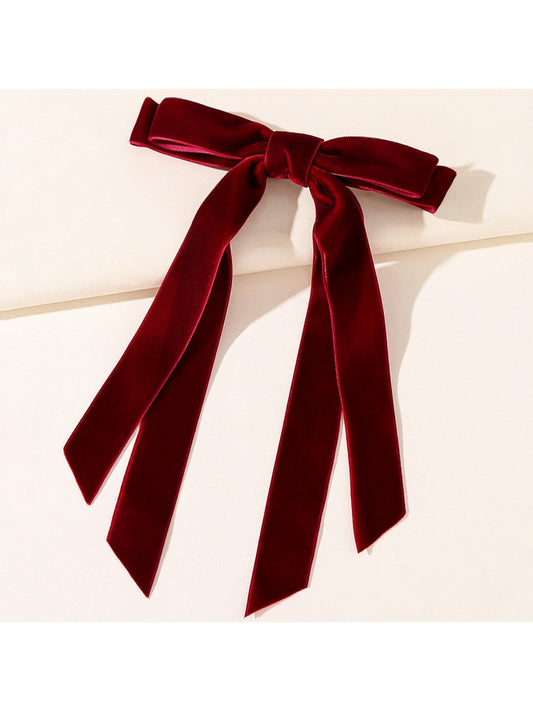 Beau - Burgundy Bow Hair Clip