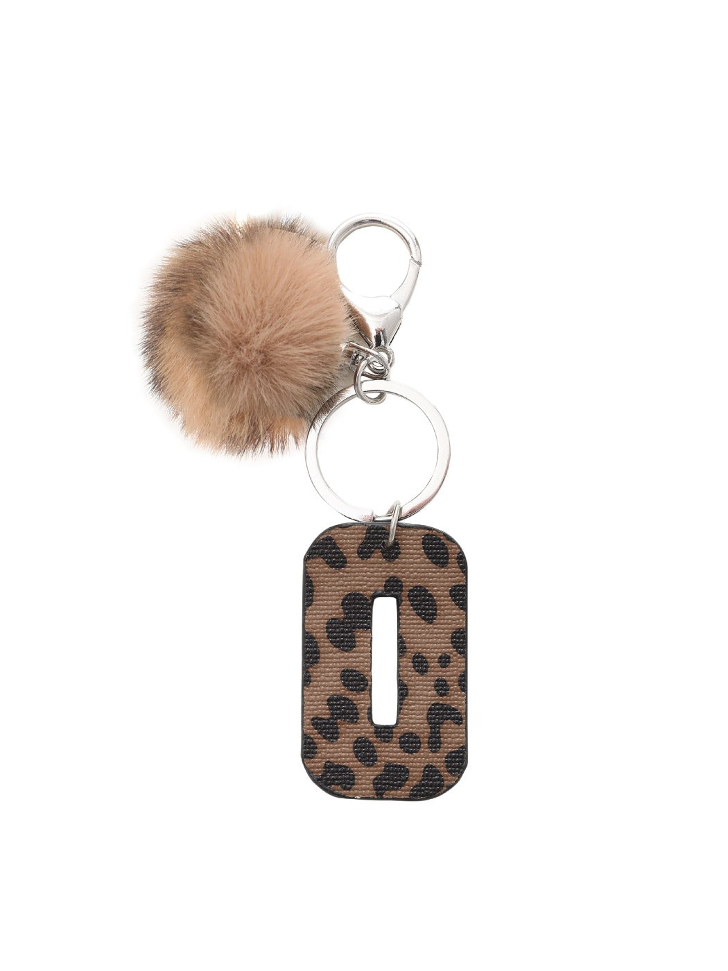 Keypus - Leopard Print Oil-Edged Letter Keychain