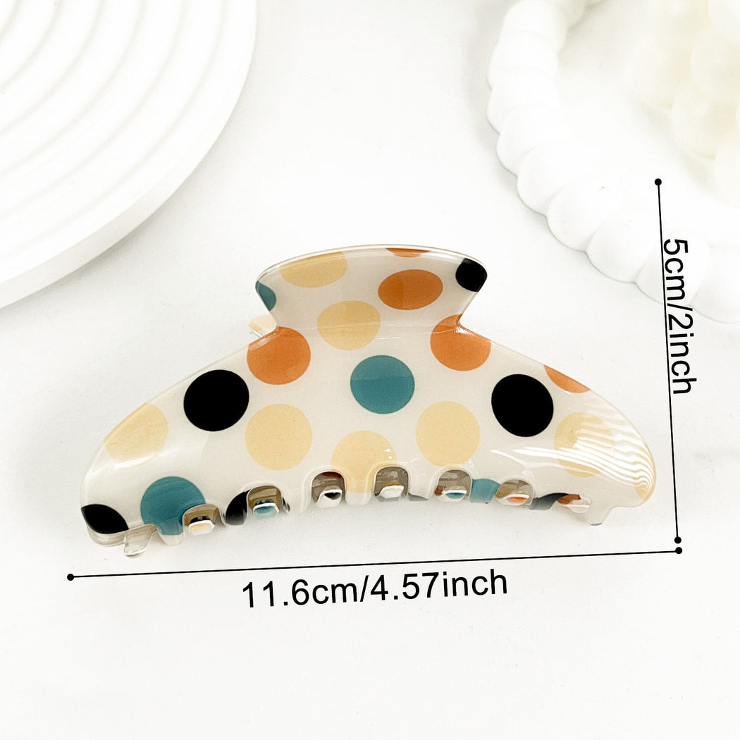 Beau - Classic Polka Dot Patterned Claw Clip