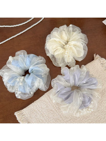 Gifty - Puffy Pleated Mesh Scrunchie