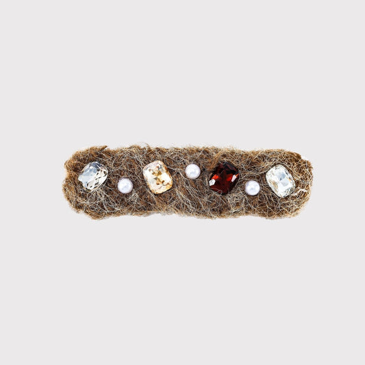 Beau - Elegant Brown Plush Textured Hair Clip