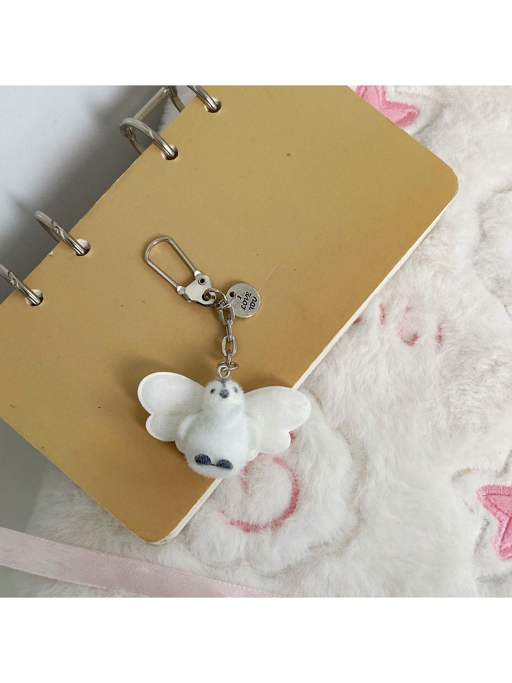 Keypus - Cute Angel Animal Flocked Bag Charm Keychain
