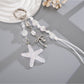 Keypus - Beaded Starfish Phone Strap Charm Alloy Keychain