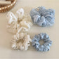Gifty - Textured Daisy Pattern Polyester Scrunchie