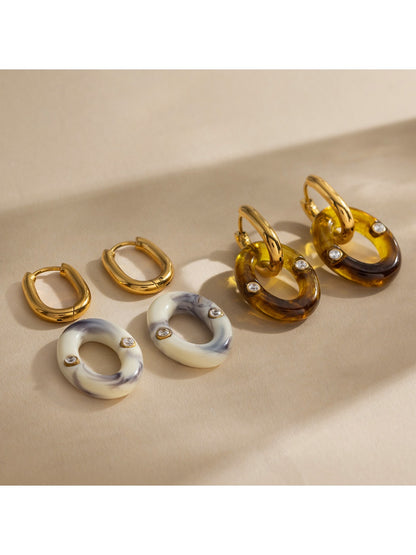 Earedge - Vintage Ombré Hoop Drop Earrings