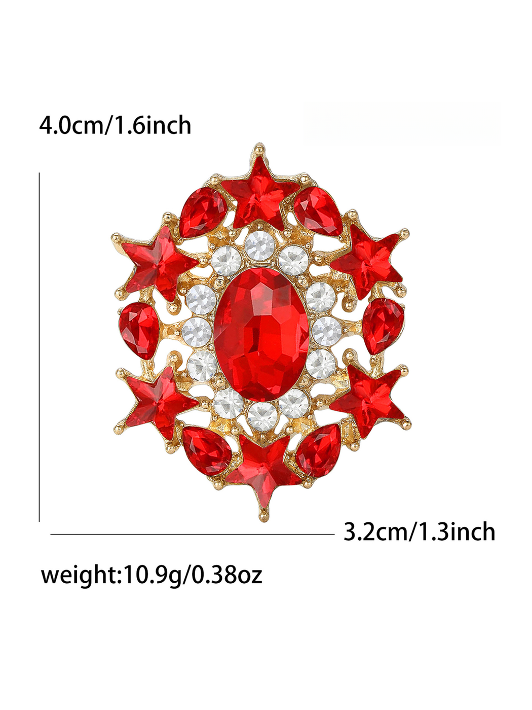 Brovia - Creative Alloy Glass Inlay Pin Brooch