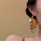 Earedge - Vintage Bohemian Green Flower Earrings