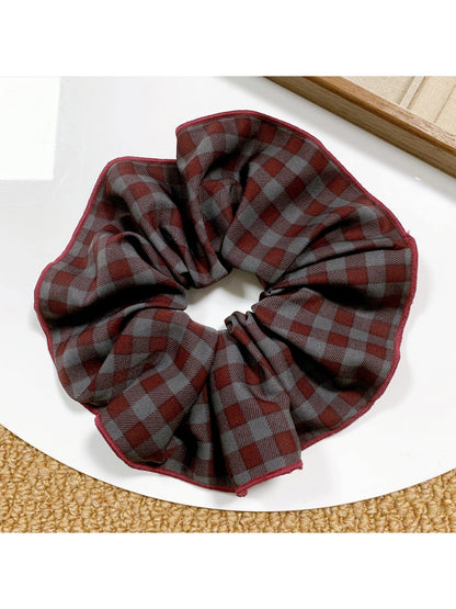 Gifty - Purple-red Plaid Hair Ring