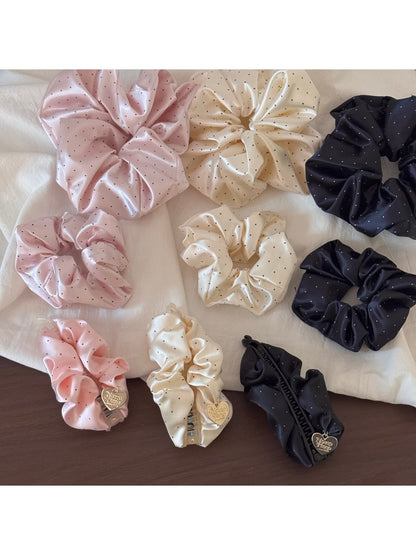 Gifty - Polka Dot Ruched Satin Finish Scrunchie