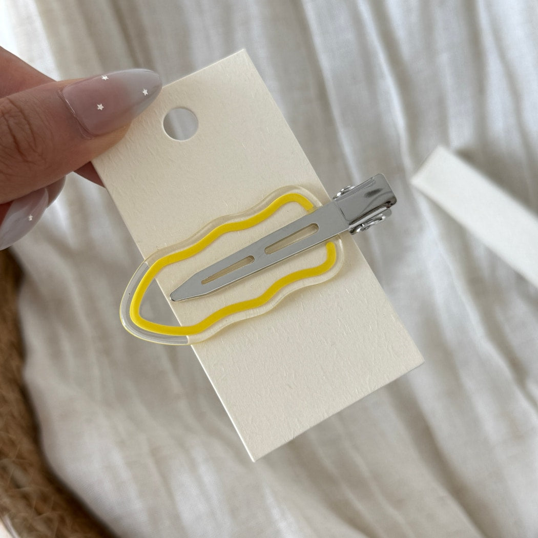 Beau - Plastic Alloy Irregular Wave Side Hair Clip