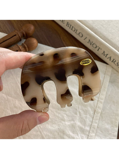 Beau - Vintage Leopard Print M Shape Claw Clip