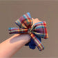 Gifty - Colorful Checkered Bow Scrunchie Hair Ring