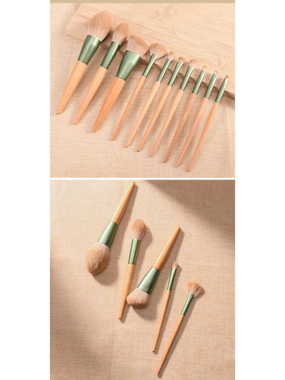 Smoosh - 10 Piece Green Makeup Brush Set