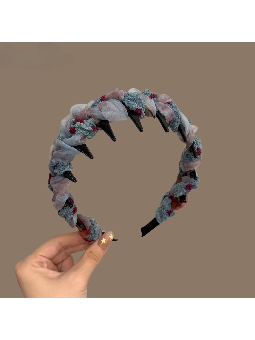 Gifty - Pleated Mesh Woven Style Teeth Headband