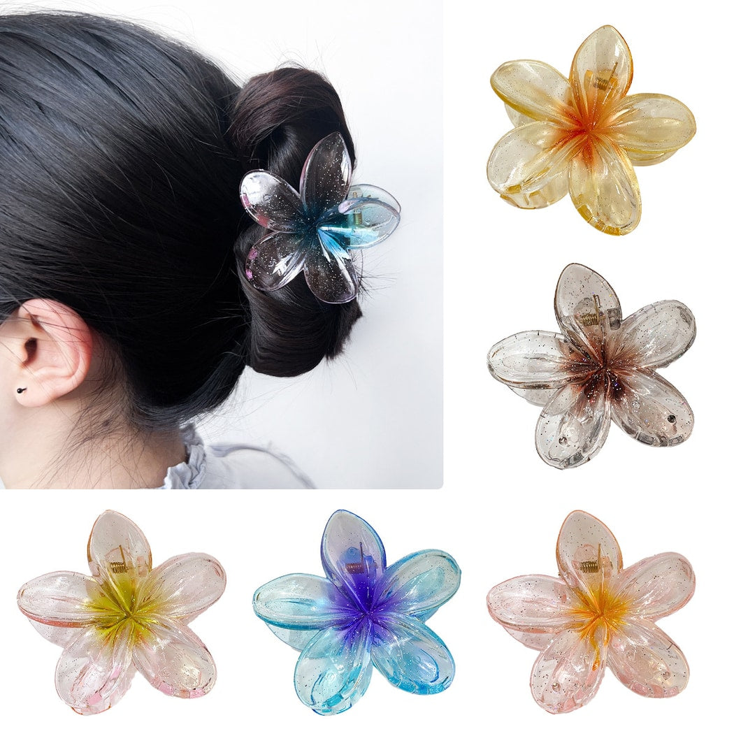 Beau - Glitter Flower Shaped Sweet Claw Clip