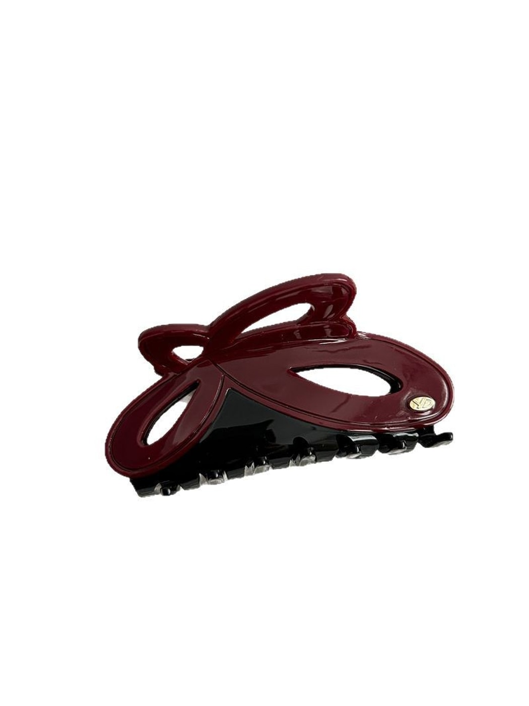 Beau - Alloy Detail Butterfly Shape Acetate Claw Clip