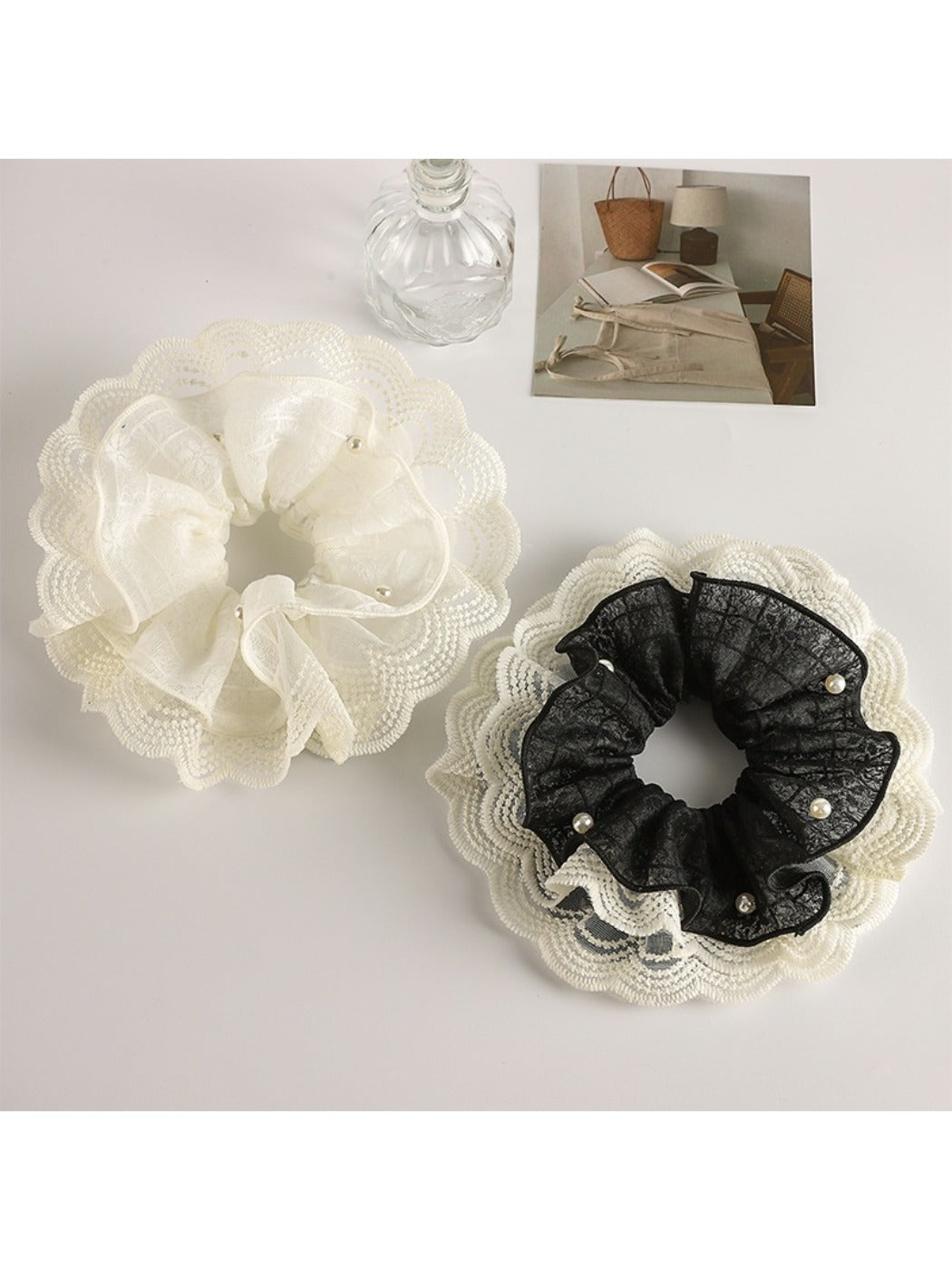 Gifty scrunchie styled on a wrist as a fashion accessory