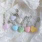 Keypus - Beaded Heart Bag Charm Alloy Plastic Keychain