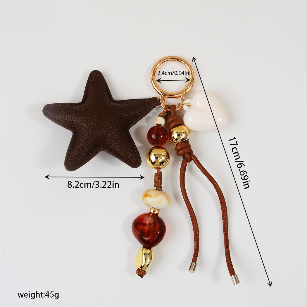 Keypus - Retro Star Beaded Bag Charm Keychain
