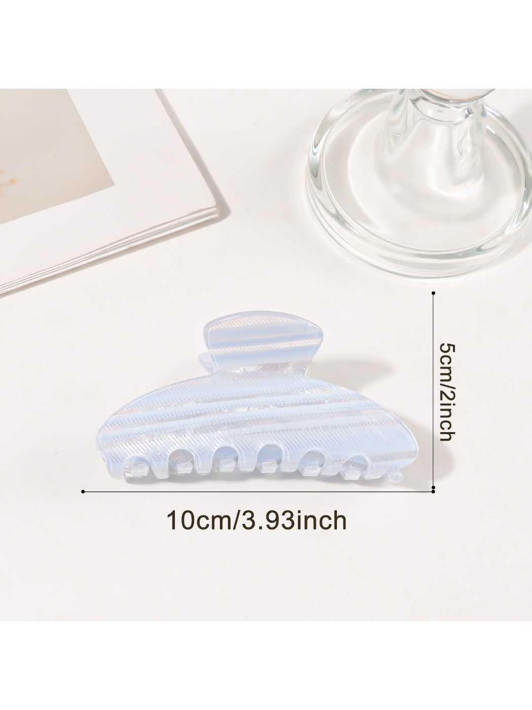 Beau - Striped Half Round Hair Claw Clip