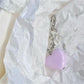 Keypus - Beaded Heart Bag Charm Alloy Plastic Keychain