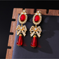 Earedge - Vintage Bow Drop Stud Earrings