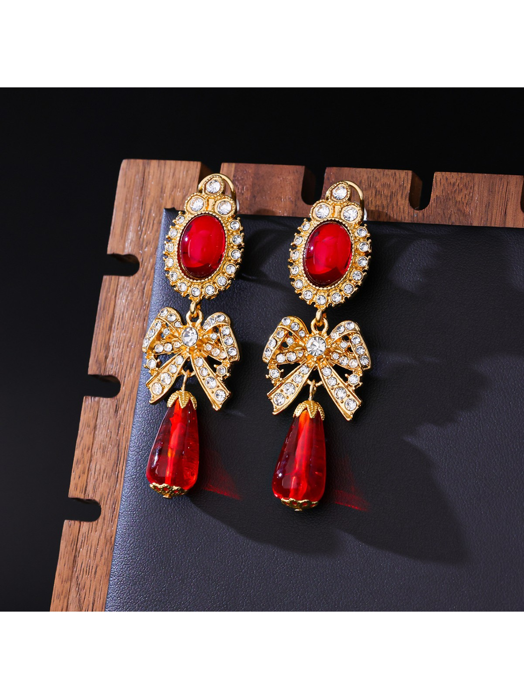 Earedge - Vintage Bow Drop Stud Earrings