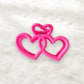 Beau - Double Heart Cutout Plastic Hair Claw Clip