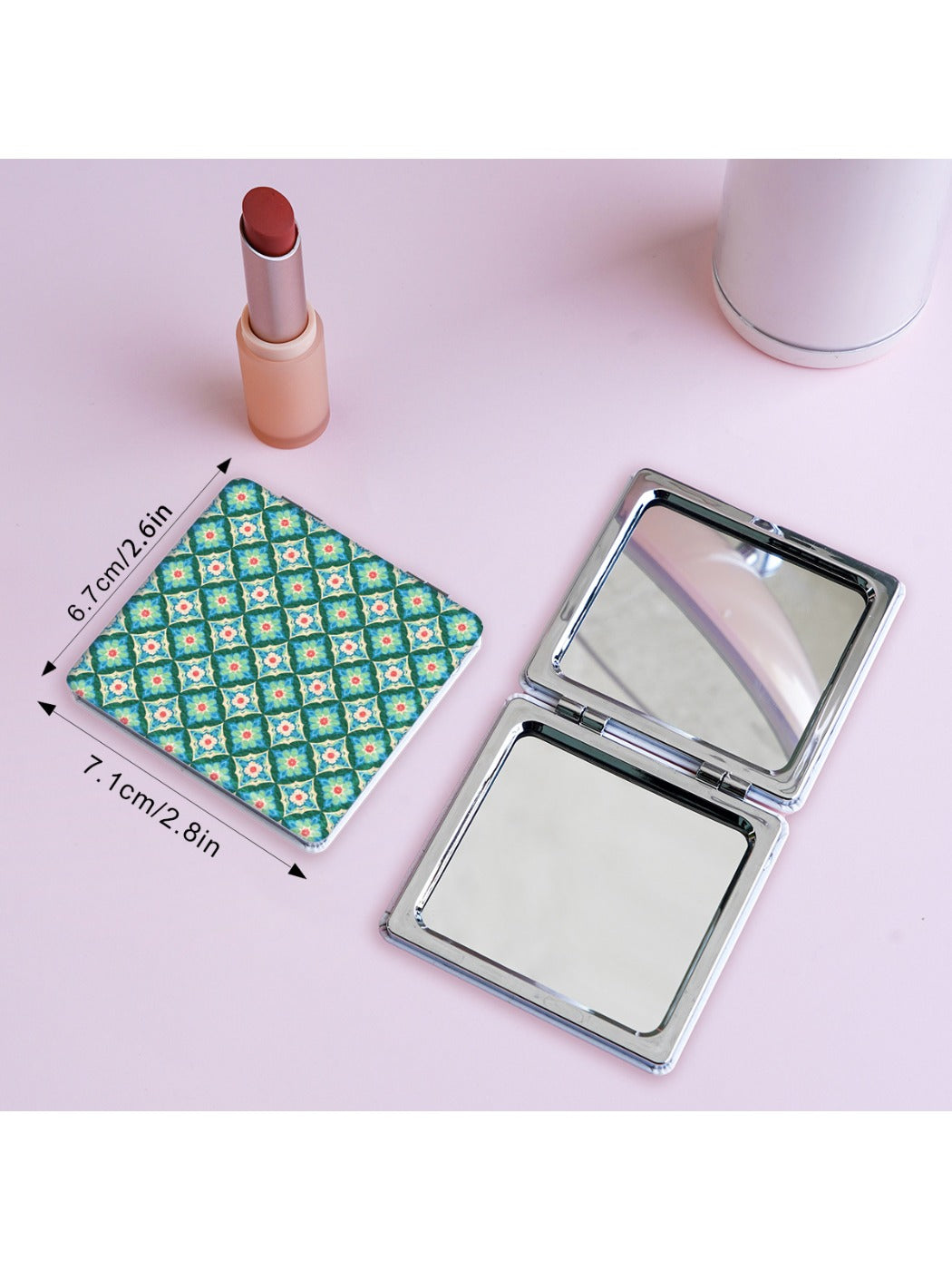 Mirroray - Vintage Plaid Square Compact Mirror