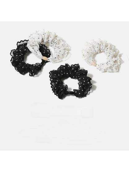 Gifty - Chic Lace Polka Dot Scrunchies