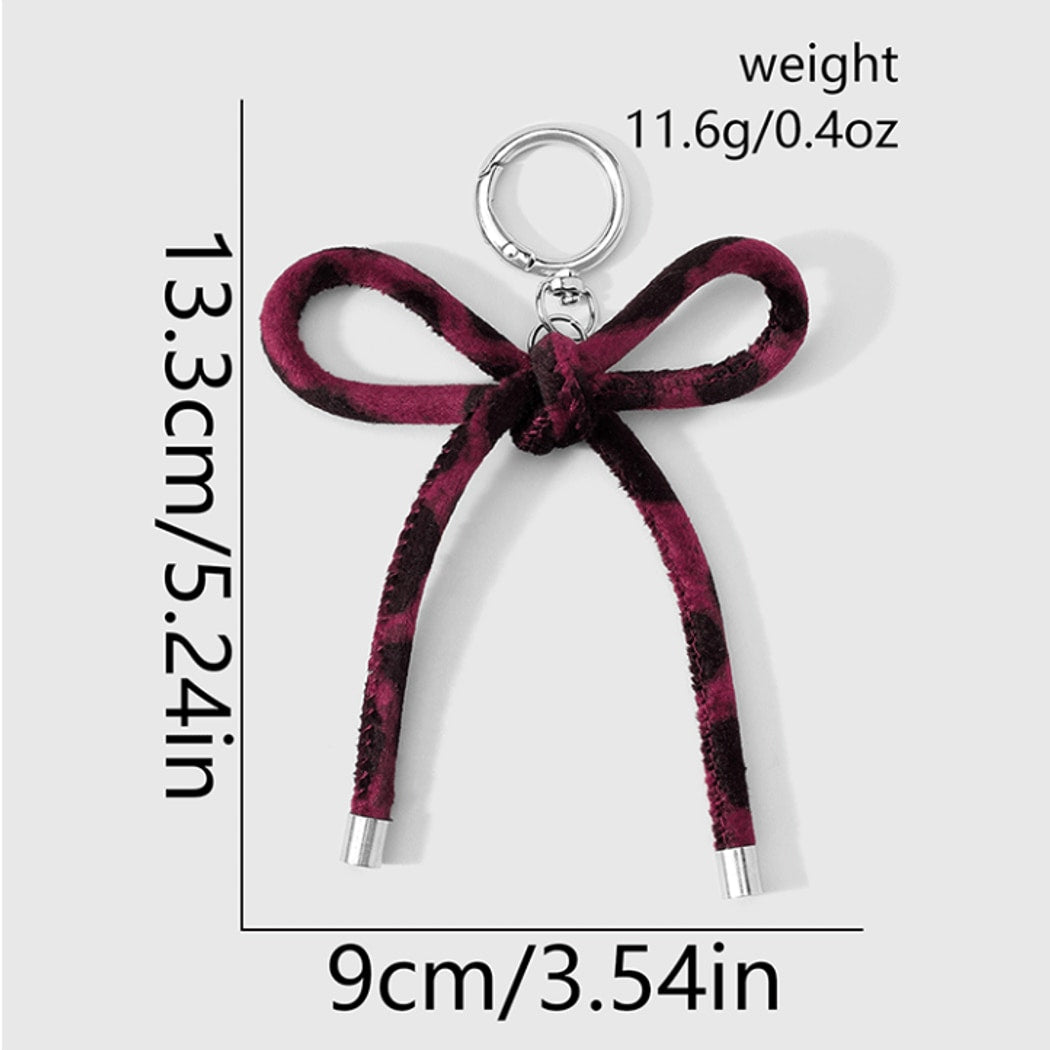 Keypus - Vintage Leopard Print Bow Keychain
