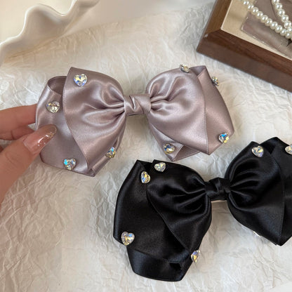 Beau - Rhinestone Bow Decorative Hair Clip