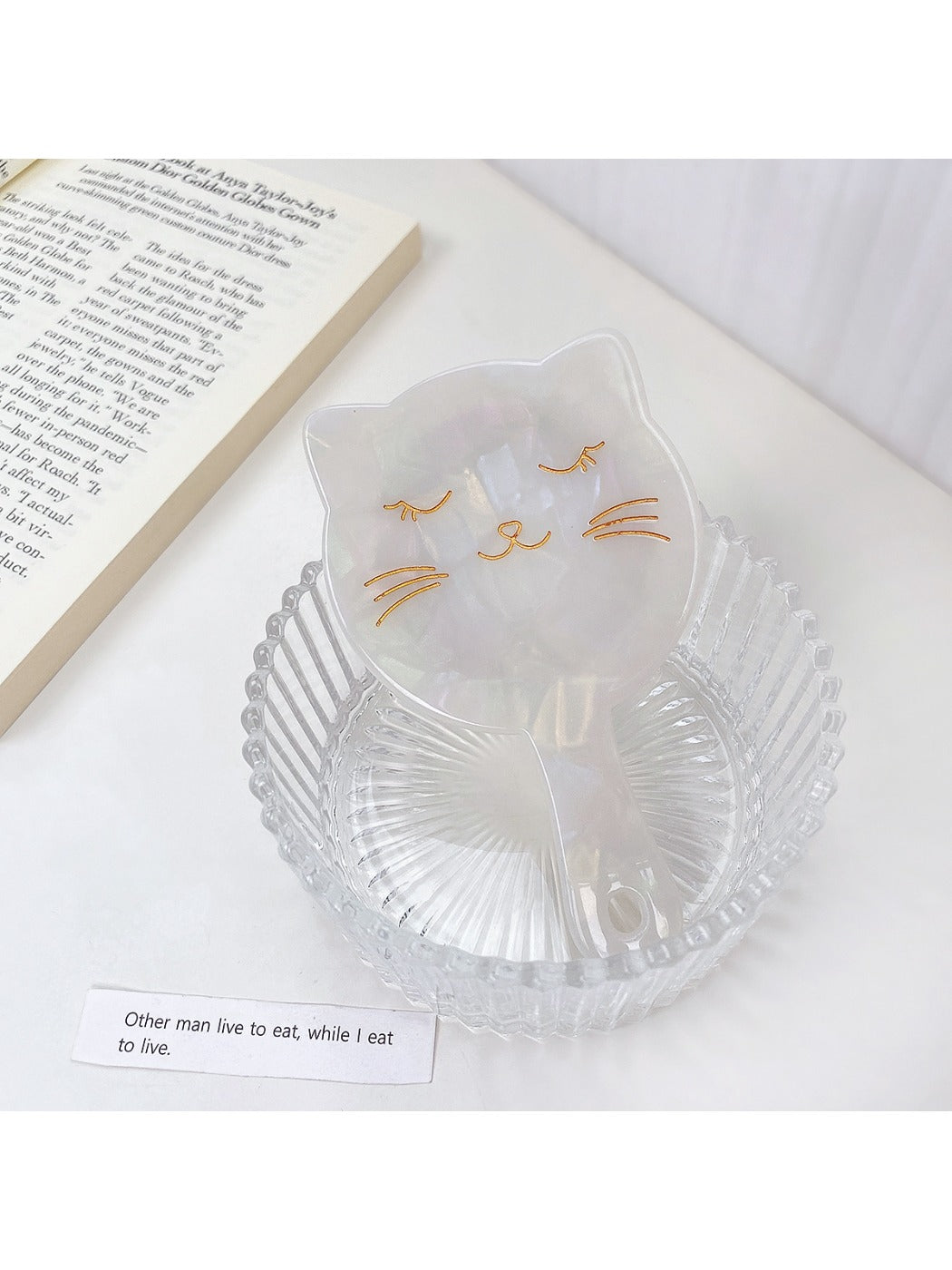 Mirroray - Acetate Cat Handheld Mirror Portable Vanity