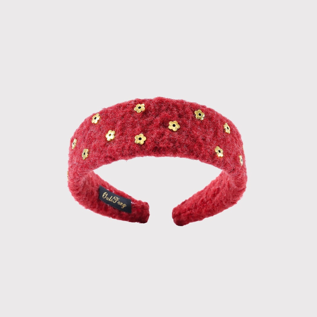 Gifty - Classic Floral Accent Tweed Headband