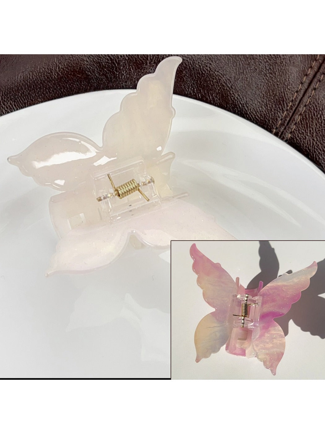 Beau hair claw clip in gradient colors held in hand