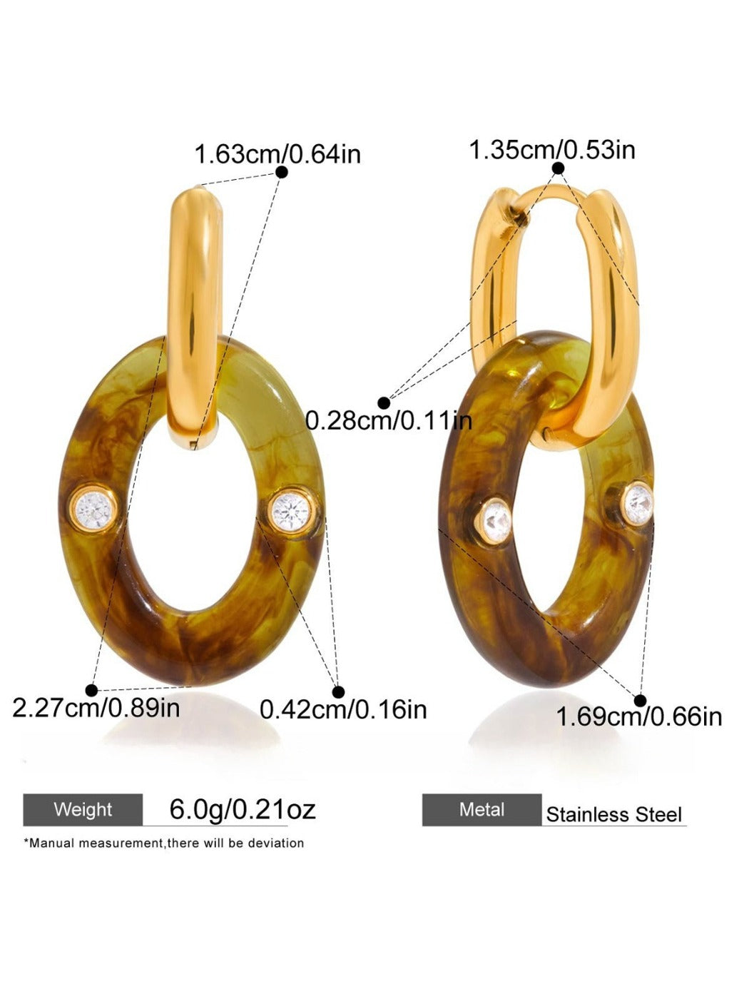 Earedge - Vintage Ombré Hoop Drop Earrings