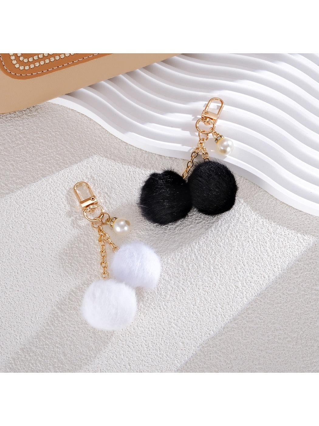 Keypus - Double furball pendant keychain