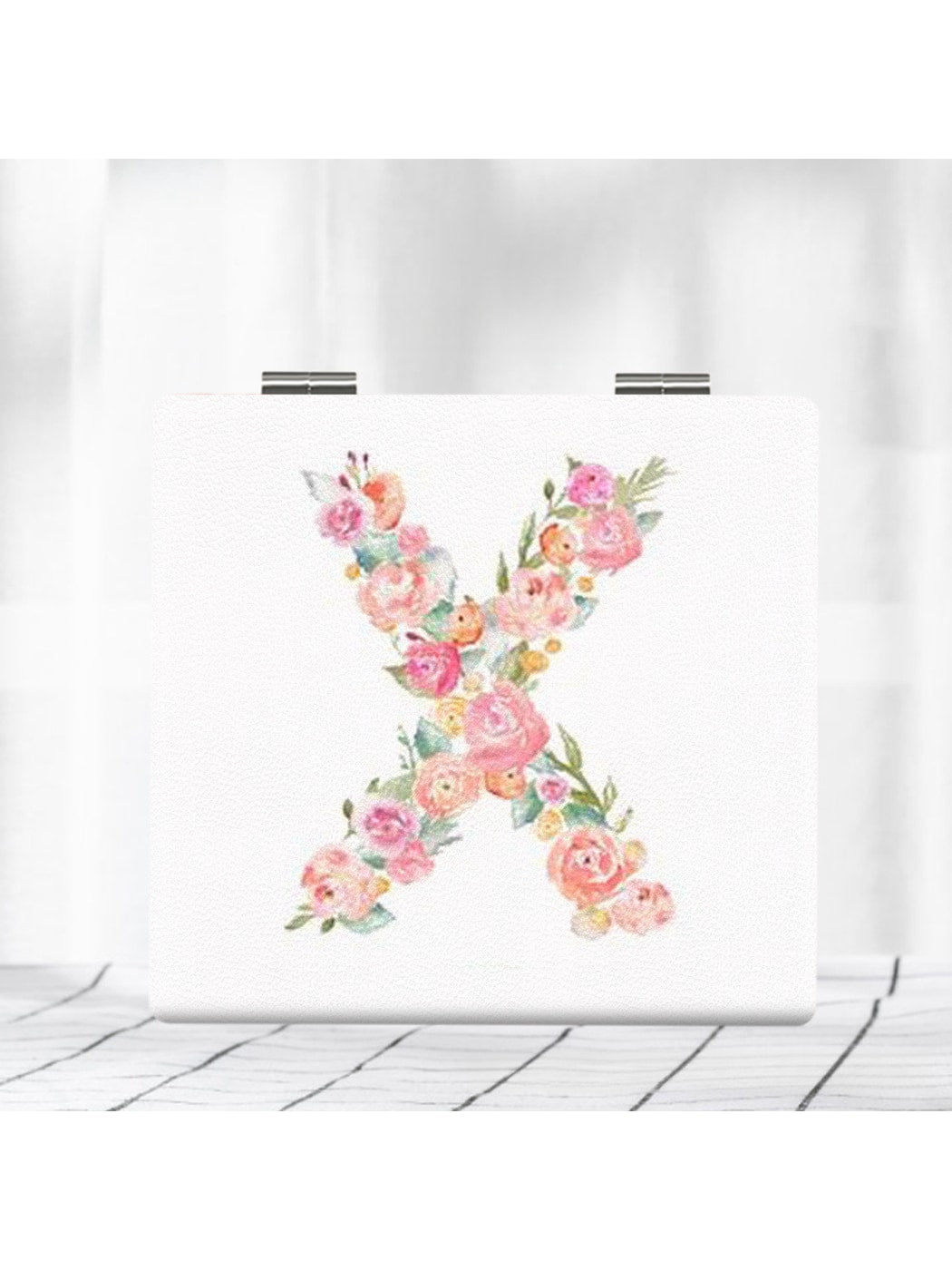 Mirroray - Floral Letter Pattern Foldable Makeup Mirror