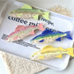 Beau colorful fish shaped hair claw clip with vibrant blue and orange scales