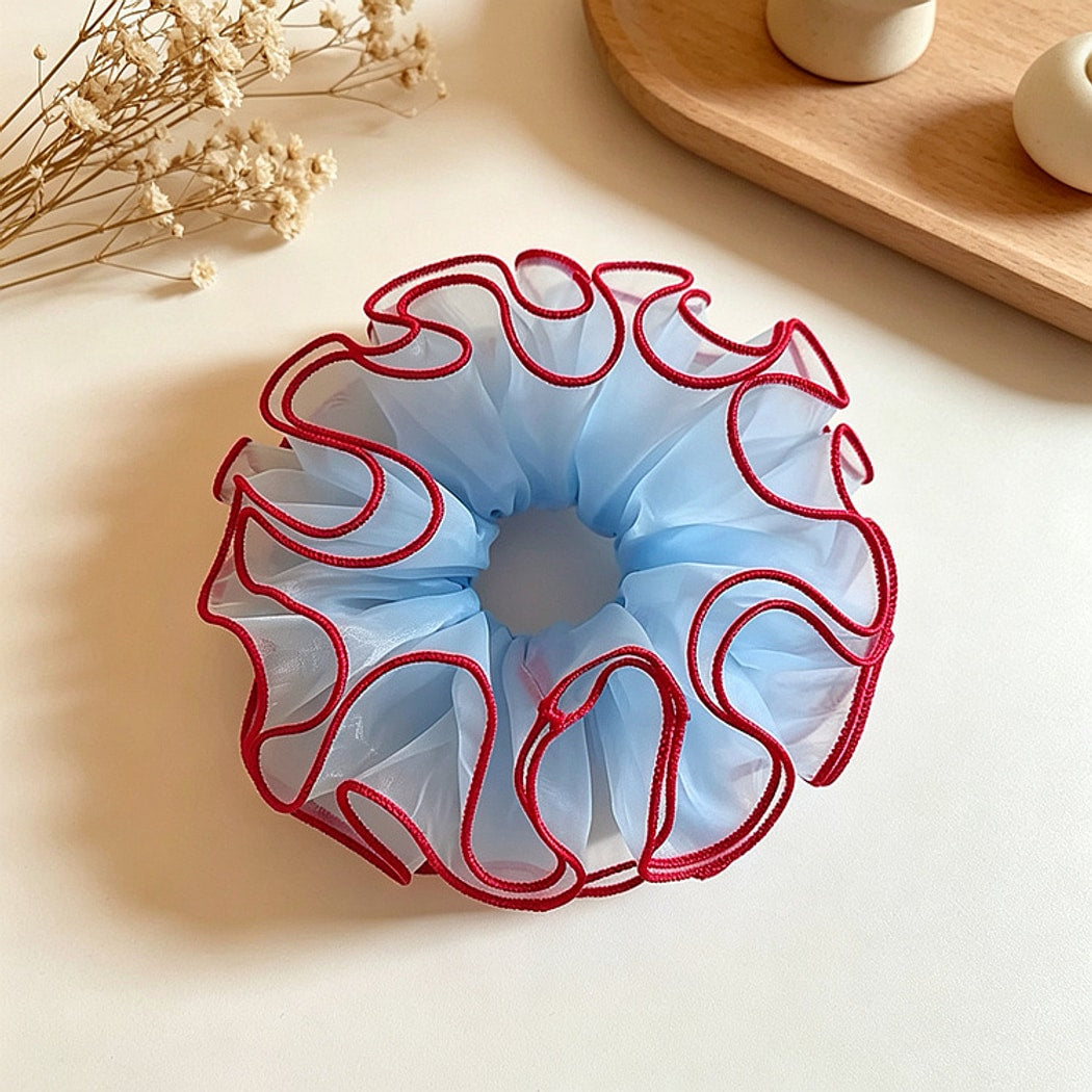 Gifty - Layered Mesh Frill Edge Polyester Scrunchie