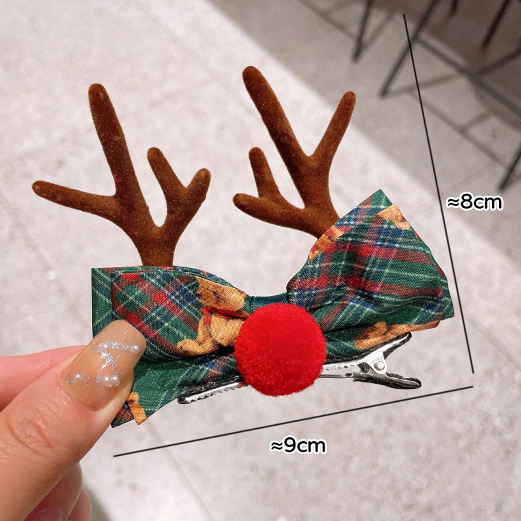 Beau - Bright Christmas Velvet Bow Hair Clip