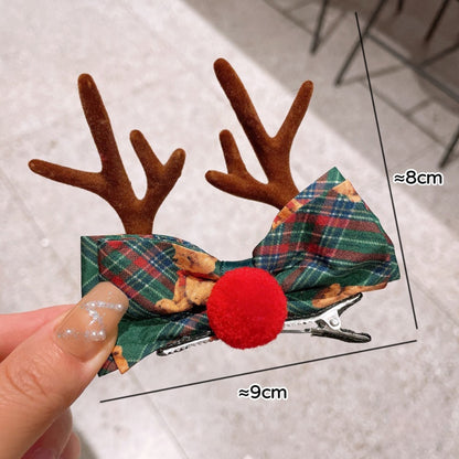 Beau - Bright Christmas Velvet Bow Hair Clip