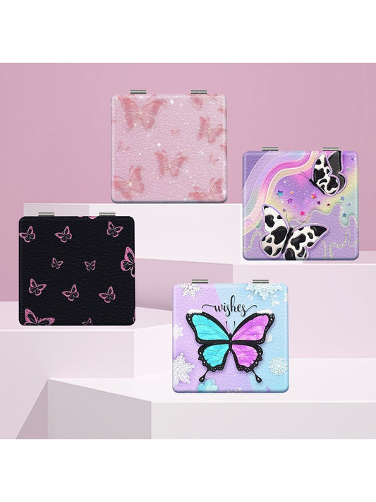 Mirroray - Butterfly Print Portable Folding Makeup Mirror