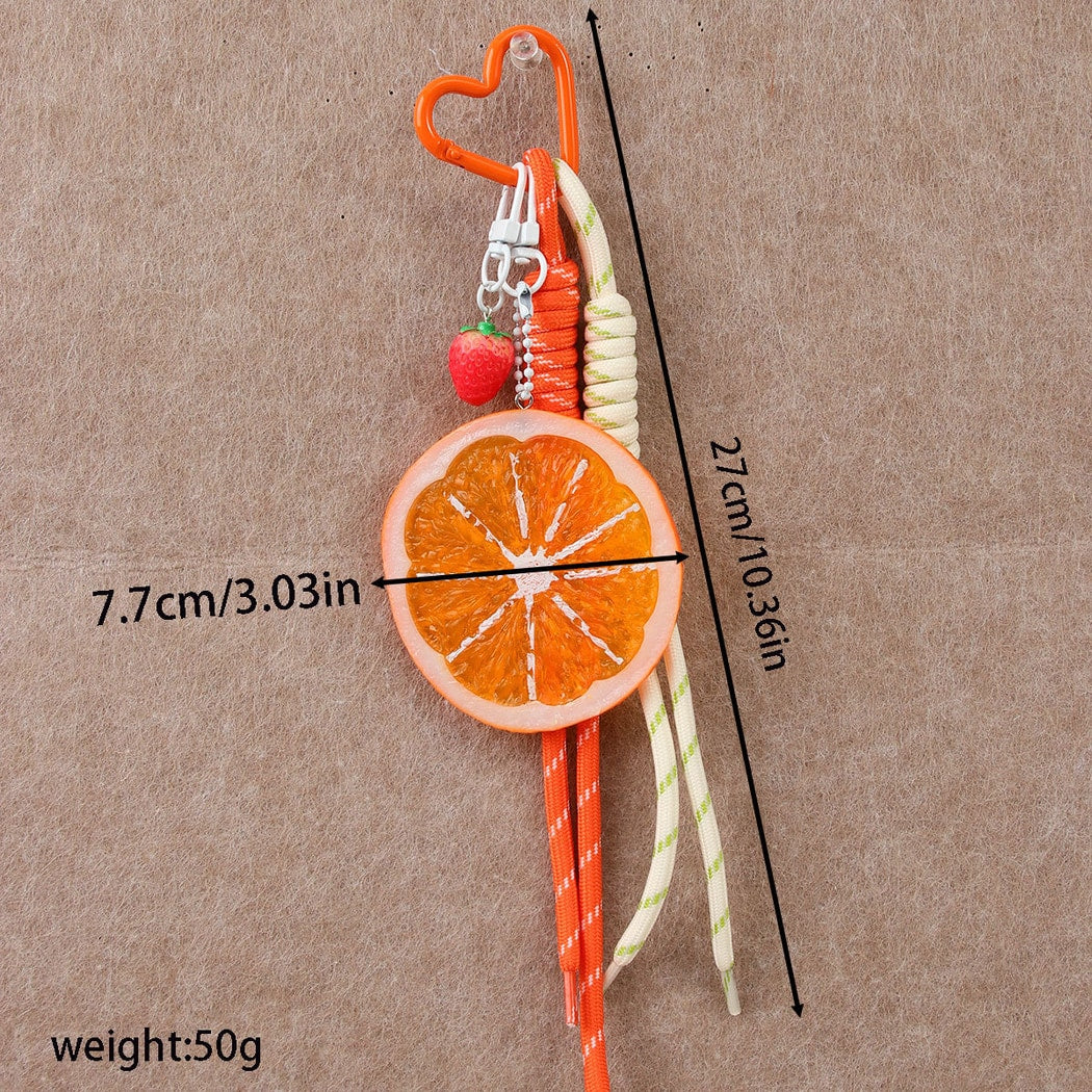 Keypus - PVC Lemon Shaped Rope Bag Charm Keychain