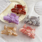Beau colorful hair claw clip with butterfly decorations on a white background