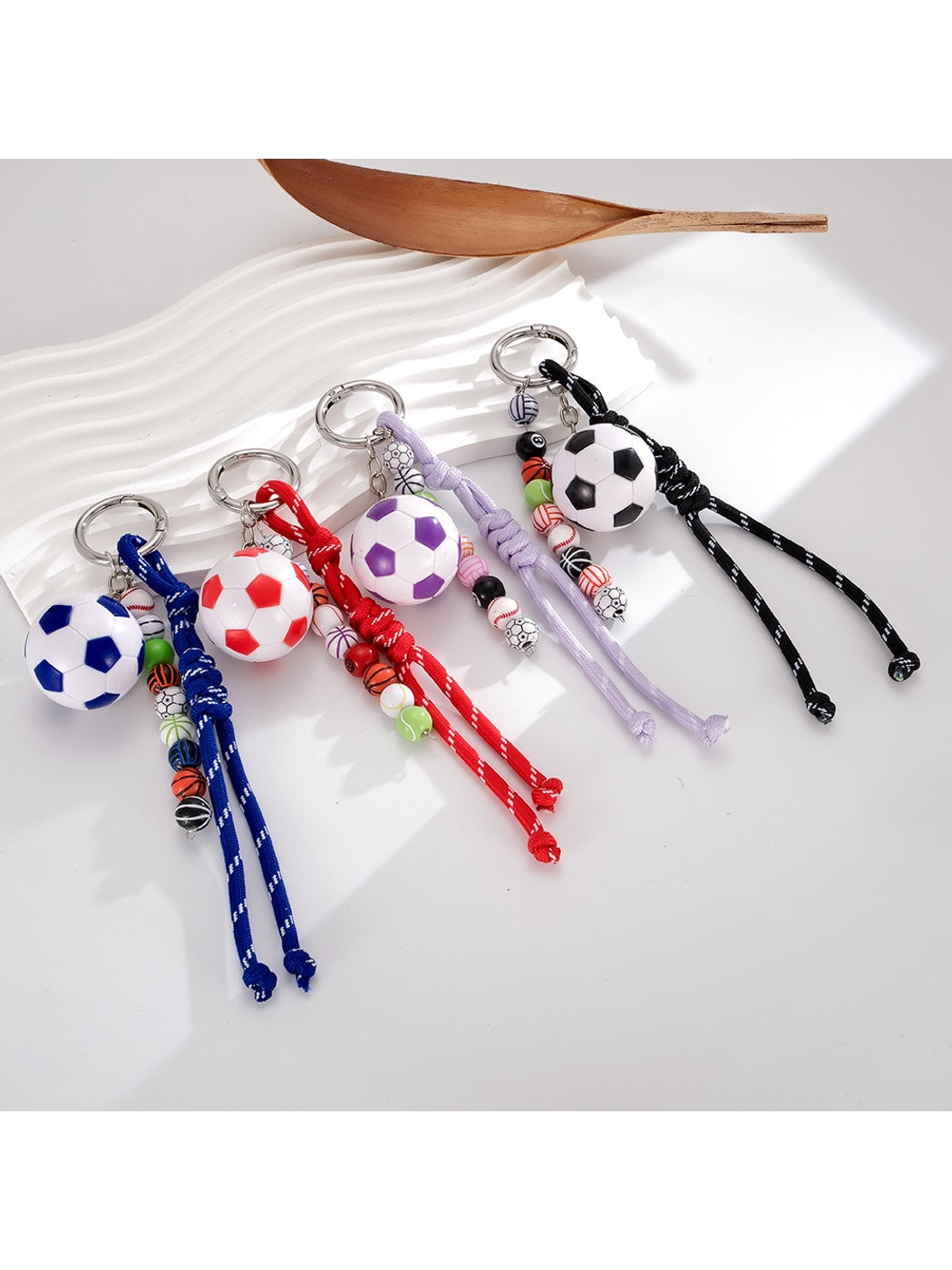 Keypus - Braided Beaded Soccer Ball Bag Charm