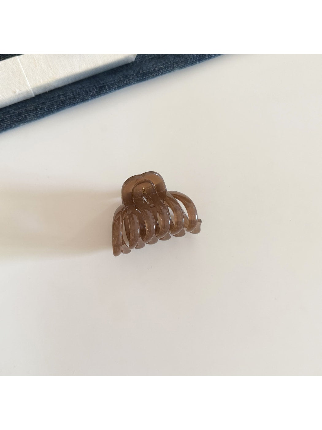 Beau - Clear Pumpkin Shape Plastic Alloy Claw Clip