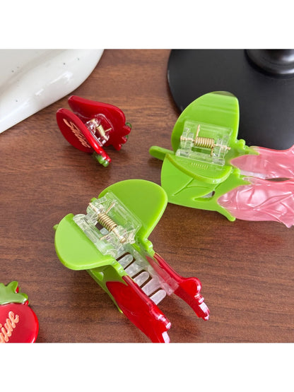 Beau - Cute Strawberry Rose Hair Clips Mini