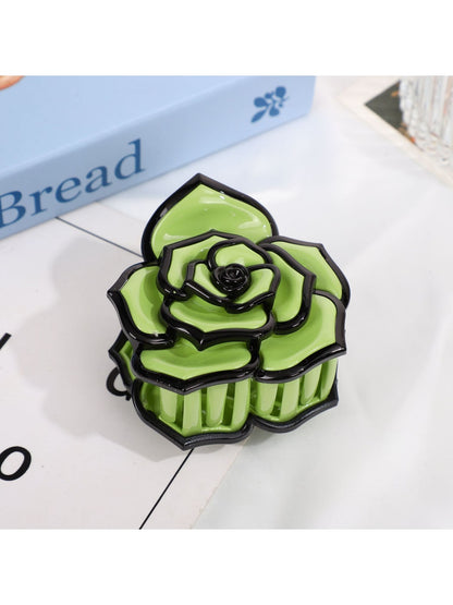Beau - Rose Shape Plastic Floral Decorative Claw Clip