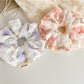 Gifty - Floral Polyester Fabric Ponytail Scrunchie